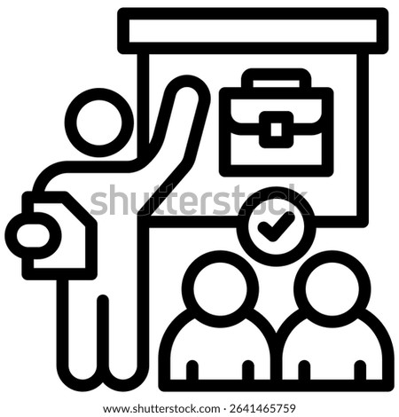 Job Training Icon Line Vector Illustration