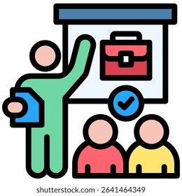 Job Training Icon Lineal Color Vector Illustration