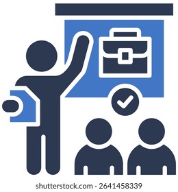 Job Training Icon Mixed Vector Illustration