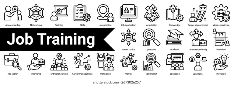 Colección de hoja de ícono de capacitación laboral