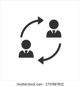 Job transfer vector icon on white background