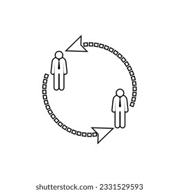 Job Transition Icon. Tour of Duty. Work Rotation Symbol.
