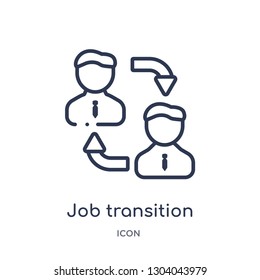 job transition icon from user interface outline collection. Thin line job transition icon isolated on white background.
