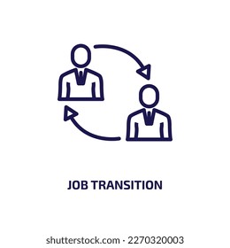 job transition icon from user interface collection. Thin linear job transition, job, work outline icon isolated on white background. Line vector job transition sign, symbol for web and mobile