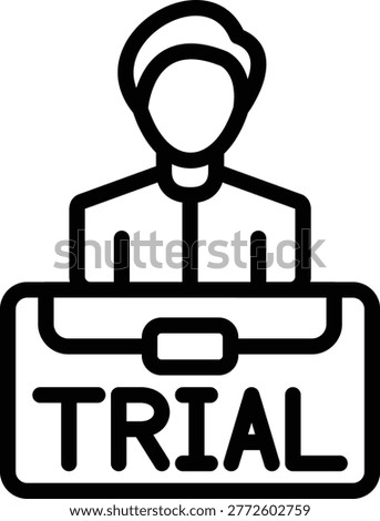 Job Trial Line Icon and Vector