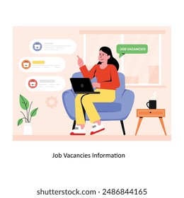 Offene Stellen Informationskonzept flache Stil Stock Illustration mit Hintergrund. EPS 10-Datei