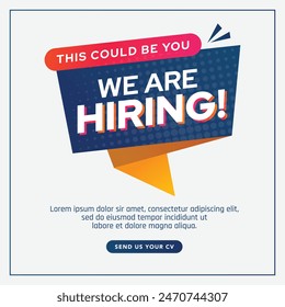 Job vacancy advertisement template. We are hiring announcement, poster, banner, social media, flyer