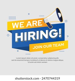 Job vacancy advertisement template. We are hiring announcement, poster, banner, social media, flyer