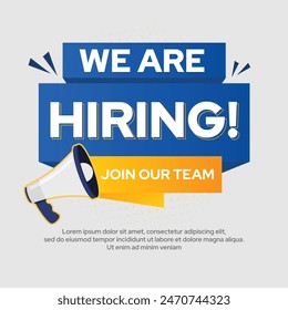 Job vacancy advertisement template. We are hiring announcement, poster, banner, social media, flyer