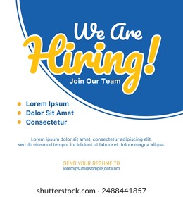 Job vacancy advertising template. Corporate hiring for poster, banner, social media, flyer
