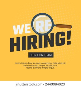 Job vacancy advertising template, hiring banner, poster, social media, flyer illustration