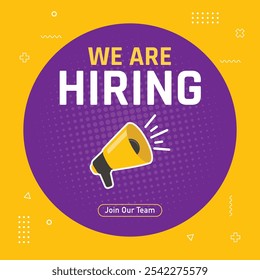 Job vacancy advertising template, hiring banner, poster, social media, flyer illustration