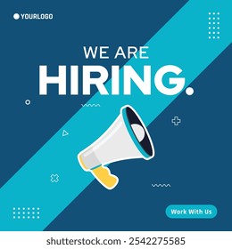 Job vacancy advertising template, hiring banner, poster, social media, flyer illustration
