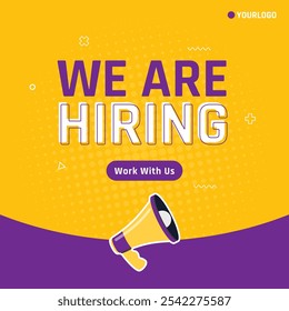 Job vacancy advertising template, hiring banner, poster, social media, flyer illustration