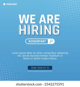 Job vacancy advertising template, hiring banner, poster, social media, flyer illustration