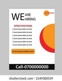 Job vacancy announcement poster for social media