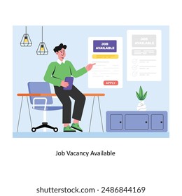 Job Vacancy Available concept flat style stock illustration with background. EPS 10 File