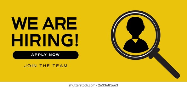 Job vacancy banner design. We are hiring - join our team
