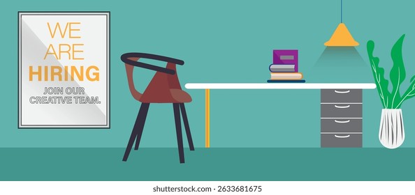 Job vacancy banner design. We are hiring - join our team