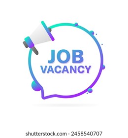 Job vacancy bubble icon. Flat style. Vector icon