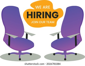 Job Vacancy Chair With We Are Hiring Banner