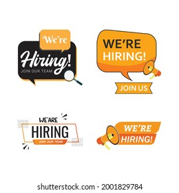 Job vacancy concept with we are hiring text design. Orange and black color job vacancy social media post design. We are hiring a banner design with an orange shade.
