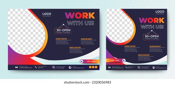 Cartel de diseño de vacantes de empleo. Estamos contratando post feed en el diseño cuadrado. Plantilla de diseño de gerente de ventas regional de contratación abierta. Los medios sociales encuentran un diseño de trabajo. vector	