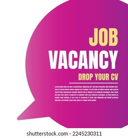 Job vacancy drop your cv sign, we're hiring join us announcement