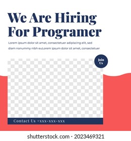 Job Vacancy feed design social media post template
