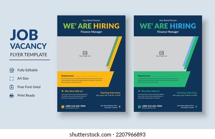 Job Vacancy Flyer Template, Job Recruitment Flyer, We Are Hiring Job Flyer Template