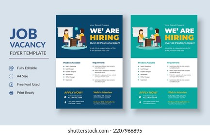 Job Vacancy Flyer Template, Job Recruitment Flyer, We Are Hiring Job Flyer Template