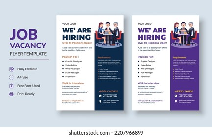 Job Vacancy Flyer Template, Job Recruitment Flyer, We Are Hiring Job Flyer Template