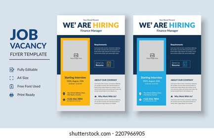 Job Vacancy Flyer Template, Job Recruitment Flyer, We Are Hiring Job Flyer Template