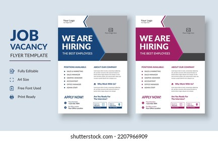 Job Vacancy Flyer Template, Job Recruitment Flyer, We Are Hiring Job Flyer Template