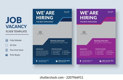 Job Vacancy Flyer Template, Job Recruitment Flyer, We Are Hiring Job Flyer Template