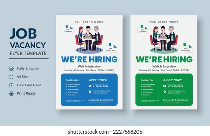 Job Vacancy Flyer Template, Job Recruitment Flyer, We are Hiring Job Flyer Template