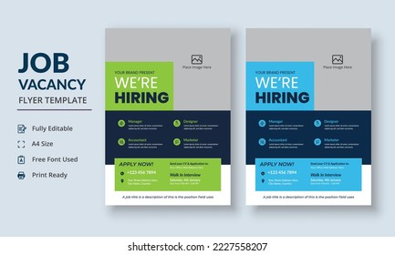 Job Vacancy Flyer Template, Job Recruitment Flyer, We are Hiring Job Flyer Template