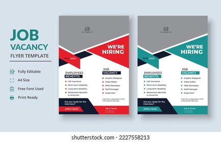 Job Vacancy Flyer Template, Job Recruitment Flyer, We are Hiring Job Flyer Template