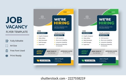 Job Vacancy Flyer Template, Job Recruitment Flyer, We are Hiring Job Flyer Template