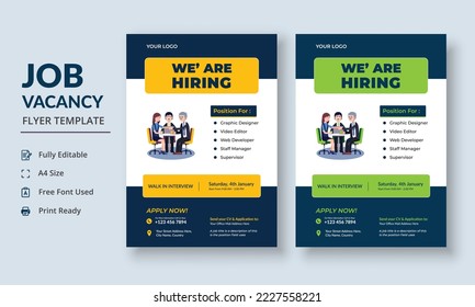 Job Vacancy Flyer Template, Job Recruitment Flyer, We are Hiring Job Flyer Template