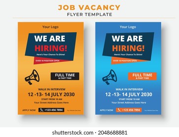 Job Vacancy Flyer Template, We are Hiring job Flyer Template
