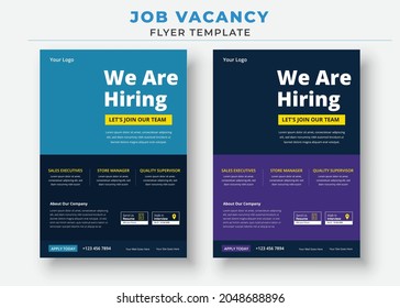 Job Vacancy Flyer Template, We Are Hiring Job Flyer Template