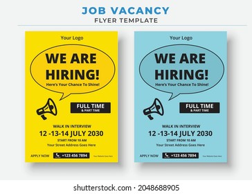 Job Vacancy Flyer Template, We are Hiring job Flyer Template