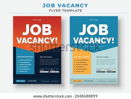 Job Vacancy Flyer Template, We are Hiring job Flyer Template