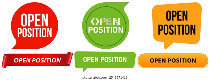 Job vacancy hiring open position hired seek employment corporate recruitment candidate recruit stamp colorful badge sticker label emblem worker label design icon set collection