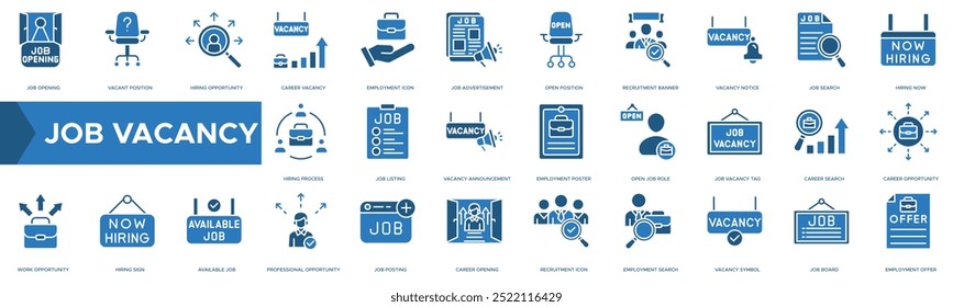 Ícone Vaga de Cargo. Ícone de Abertura de Cargo, Posição Vaga, Oportunidade de Admissão, Vaga de Carreira e Emprego