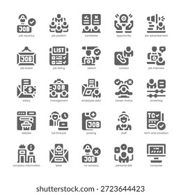 Icon-Paket für offene Stellen für Ihre Website, Ihr Handy, Ihre Präsentation und Ihr Logo-Design. Job Vacancy Icon solides Design. Vektorgrafik-Illustration und bearbeitbarer Strich.