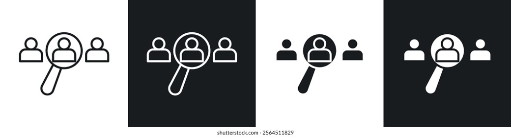 Job vacancy icons collection in black filled and line style.