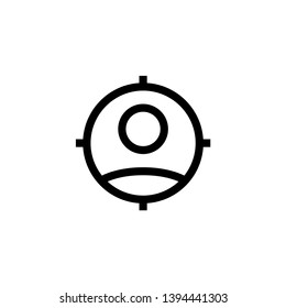 job vacancy looking new worker icon design. employee with aim target for hiring symbol. simple clean line art professional business management concept vector illustration design.