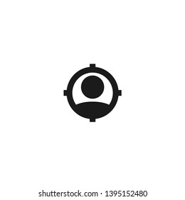 job vacancy looking new worker icon design. employee with aim target for hiring symbol. simple clean professional business management concept vector illustration design.